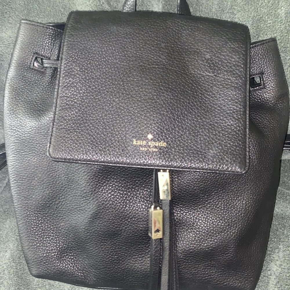 Kate Spade Large Leather Drawstring Backpack Like… - image 2